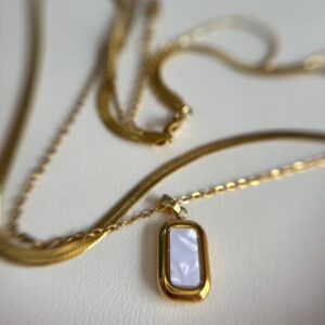 Collar dije cuadro gold